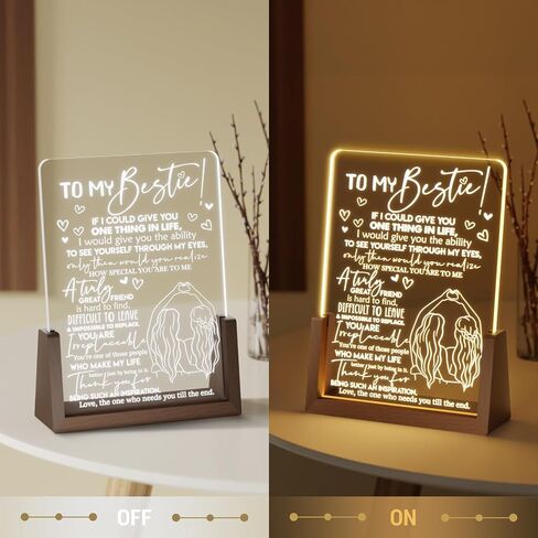 LUCKOR Teacher Appreciation Gifts from Student - Best Teacher Acrylic Plaque with Walnut Night Light - End of Year Thank You Gifts - Retirement Gifts for Teacher - Teacher Gift Ideas for Women in Saudi Arabia