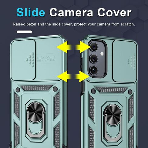 Janmitta for Samsung Galaxy A17 Case Built in Slide Camera Cover,Black in Saudi Arabia