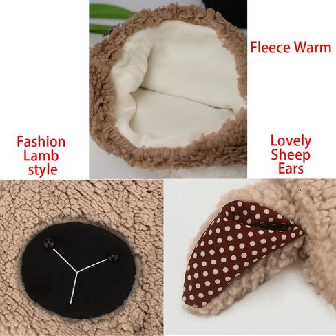 ZffXH 2 قطعة من قبعات الحيوانات الضأن الخراف اللطيفة الدافئة للنساء والرجال المضحكة للهالوين والشتاء للبالغين in Kuwait