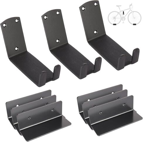 Forwode 2 Pack Bike Wall Mount Hanger, Bike Rack for Garage, Heavy Duty Bike Storage Pedal Hooks with Rubber Pad, Max 50LB in Saudi Arabia