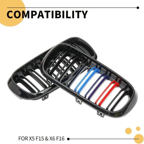 MAXDOM Real Carbon Fiber Replacement Front Upper Grill Fit for BMW (2014-2018) X5 F15 (2015-2019) X6 F16 X5M F85 X6M F86 in Saudi Arabia