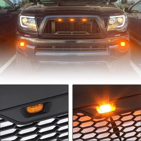 شبكة MATMACRO متوافقة مع شواية تويوتا تاكوما الأمامية مع 3 أضواء LED 2005 2006 2007 2008 2009 2010 2011 in Kuwait