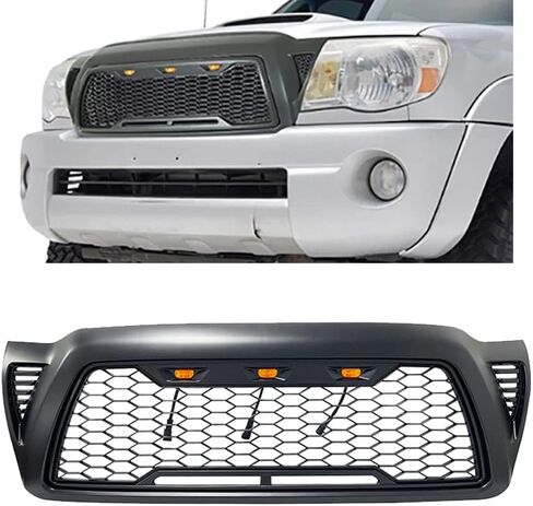 شبكة MATMACRO متوافقة مع شواية تويوتا تاكوما الأمامية مع 3 أضواء LED 2005 2006 2007 2008 2009 2010 2011 in Kuwait