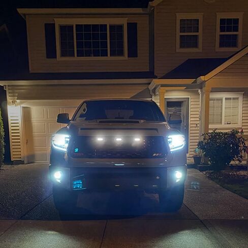 ملحقات السيارة AUXLIGHT، 3 قطع LED لشبكة رابتور المركزية/مصابيح التحديد لسيارة Toyotaa Tundra TRD Pro Grill 2018 2019 2020، تأتي مع حزام أسلاك ومصهر إضافي ومسامير (كهرماني) in Kuwait