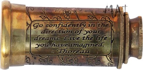 تلسكوب Thoreau Go Confidently Quote منقوش بالنحاس المنقوش، تلسكوب عتيق للأطفال هدايا منقوشة، نطاق منظار بحري فريد من نوعه يمكن تقديمه كهدية للديكور من MAI in Kuwait