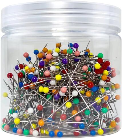 دبابيس خياطة اللحف الطويلة، 500 قطعة، دبابيس خياطة 1.75 بوصة برؤوس ملونة، دبابيس مستقيمة برؤوس كبيرة، دبابيس خياطة للنسيج، دبابيس قماش، دبابيس مستقيمة للخياطة، دبابيس الخياطة in Kuwait