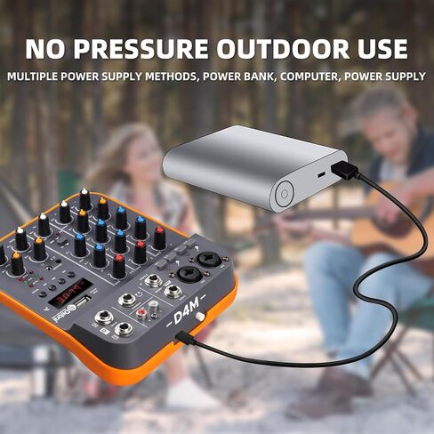 Audio Mixer D Debra Audio D4M Portable 4-Channel DJ Mixer Console, Sound Mixing Board with USB Bluetooth 48V Phantom Power, Audio Console for Live Wedding Party Recording Broadcast in Kuwait