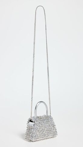 Self Portrait Women's Silver Embellished Micro Bow Bag in Kuwait