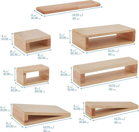 ECR4Kids Hollow Block Set, Wooden Toys, Natural, 18-Piece in Saudi Arabia