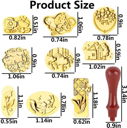 10 قطعة زهرة النبات الإغاثة الشمع ختم عدة مع مقبض سبيكة خمر ختم الشمع ختم رؤساء الطيور فراشة سحابة البيت الشمع طوابع DIY بها بنفسك سكرابوكينغ بطاقات مغلفات دعوة زفاف هدية التفاف in Kuwait