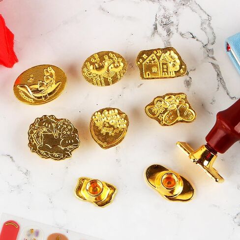 10 قطعة زهرة النبات الإغاثة الشمع ختم عدة مع مقبض سبيكة خمر ختم الشمع ختم رؤساء الطيور فراشة سحابة البيت الشمع طوابع DIY بها بنفسك سكرابوكينغ بطاقات مغلفات دعوة زفاف هدية التفاف in Kuwait