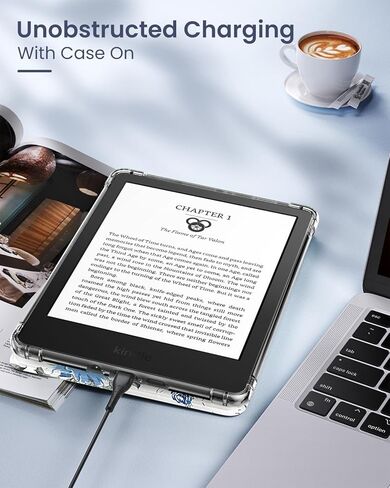 MoKo Case for Universal 6 Inches E-Book Reader and Tablets 2022, Ultra Clear Soft Flexible Transparent TPU Back Cover Light Shell with Auto Wake/Sleep, Agave Green in Saudi Arabia
