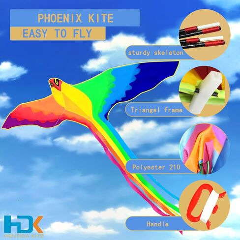 HENGDA KITE Phoenix Kite، للأطفال والكبار، سهلة الطيران، تصميم ممتاز للنسيج والهيكل، الصور جميلة بدقة عالية، مناسبة للمبتدئين in Kuwait