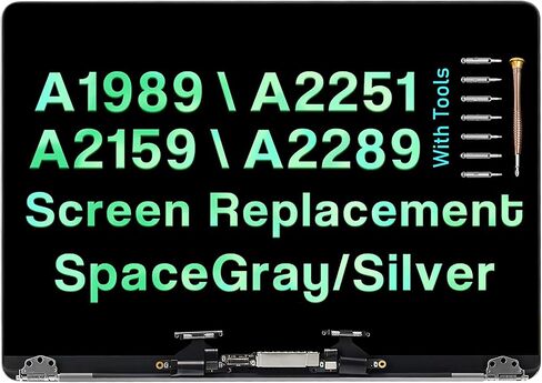 13.3" Screen Replacement for MacBook Pro A2159 A2289 A1989 A2251 EMC 3214 EMC 3358 EMC 3348 EMC 3456 EMC 3301 True Tone 2018 2019 2020 Retina LCD Display Assembly Kit(Space Gray) in Saudi Arabia