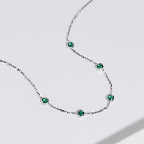 Meissa Birthstone Bracelets for Women Gold Bracelet Emerald Green Charm Bracelet 925 Sterling Silver May Birthstone Jewelry Girls Fashion, Silver in Saudi Arabia