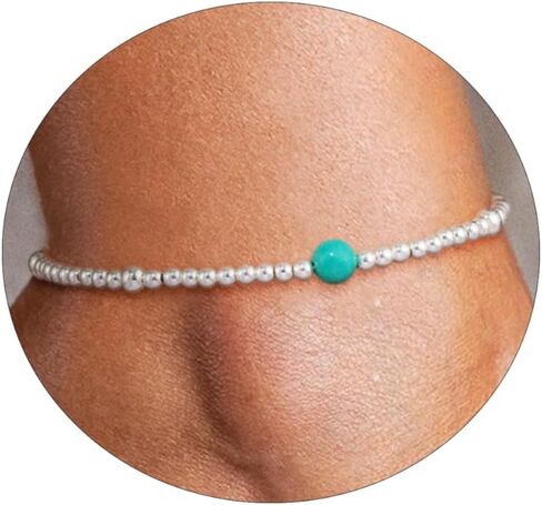 VIROMY Ankle Bracelets for Women Gold Chain 14K Gold Plated Pearls Beads Anklet Dainty Beach Summer Simple Foot Anklets for Girls in Saudi Arabia