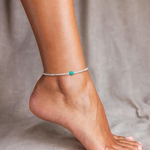 VIROMY Ankle Bracelets for Women Gold Chain 14K Gold Plated Pearls Beads Anklet Dainty Beach Summer Simple Foot Anklets for Girls in Saudi Arabia