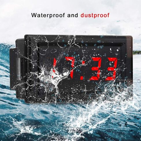 Suuonee Car Digital Clock, DC4.5-30V Waterproof Dustproof Car Auto Electronic Clock LED Digital Display (Green) in Saudi Arabia