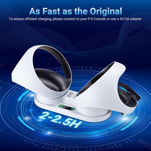 محطة شحن وحدة التحكم لوحدة التحكم PSVR2 Sense، قاعدة شحن مزدوجة لجهاز PS VR2، محطة شحن مغناطيسية مع 4 أطراف مغناطيسية من النوع C وكابل شحن من النوع C in Kuwait