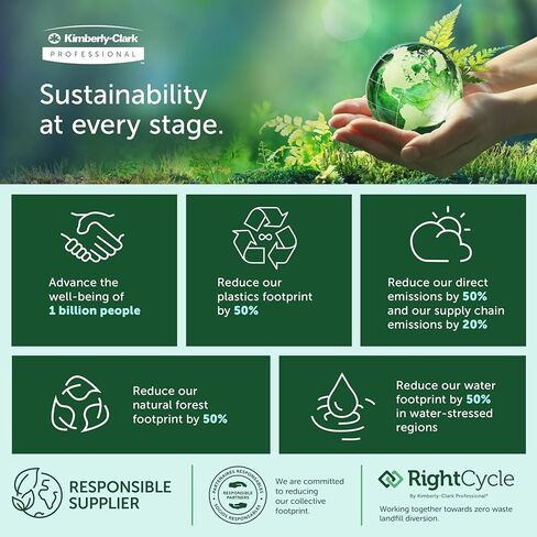 مناشف Scott® Universal مصنوعة من الألياف الصلبة المعاد تدويرها بنسبة 100% (01052)، مع جيوب امتصاص™، 1.5 بوصة، بيضاء، (800'/لفة، 12 لفة/علبة، 9600'/علبة) in Kuwait