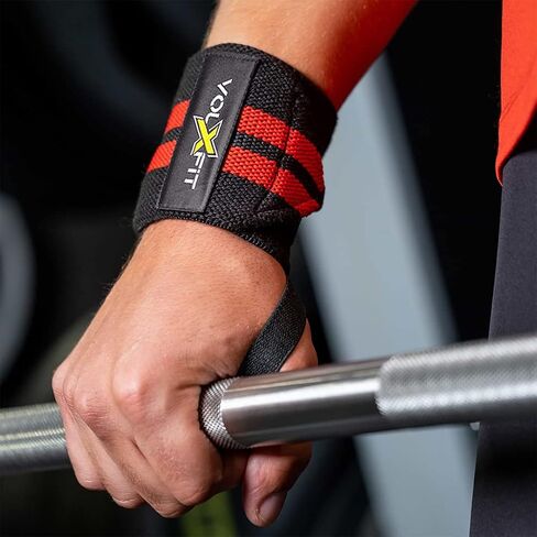 Volxfit Wrist Support Weightlifting Wrap with Heavy Duty Thumb Loops - Wrist Brace for Crossfit Fitness and Strength TraIng - Powerlifting Gym Bodybuilding Workout - Wrists Protection Gear, Black in Saudi Arabia