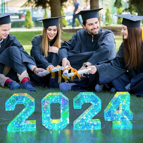 ديكورات التخرج من DAZONGE فئة 2024-4 LED سرادق تضيء أرقام '2024' لافتة مع أوضاع متعددة - 2024 ديكورات حفلات التخرج لرياض الأطفال في مرحلة ما قبل المدرسة الثانوية وديكور الكلية in Kuwait