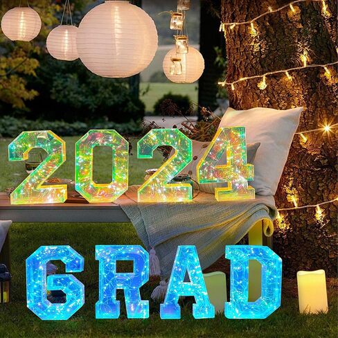 ديكورات التخرج من DAZONGE فئة 2024-4 LED سرادق تضيء أرقام '2024' لافتة مع أوضاع متعددة - 2024 ديكورات حفلات التخرج لرياض الأطفال في مرحلة ما قبل المدرسة الثانوية وديكور الكلية in Kuwait