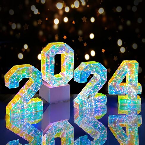 ديكورات التخرج من DAZONGE فئة 2024-4 LED سرادق تضيء أرقام '2024' لافتة مع أوضاع متعددة - 2024 ديكورات حفلات التخرج لرياض الأطفال في مرحلة ما قبل المدرسة الثانوية وديكور الكلية in Kuwait