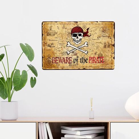 Pirate Theme Signs Decor Metal Sign Pirates Only All Others Will Walk The Plank Signs 12x8 Inches (Pirate01) in Saudi Arabia