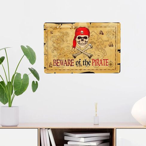 Pirate Theme Signs Decor Metal Sign Pirates Only All Others Will Walk The Plank Signs 12x8 Inches (Pirate01) in Saudi Arabia