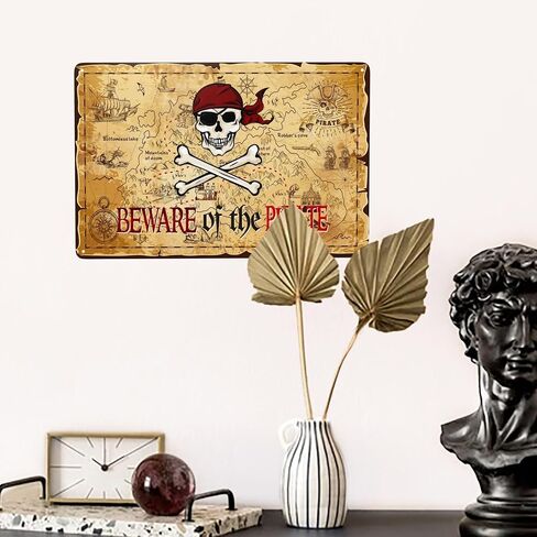 Pirate Theme Signs Decor Metal Sign Pirates Only All Others Will Walk The Plank Signs 12x8 Inches (Pirate01) in Saudi Arabia