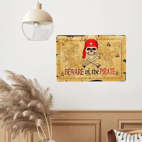 Pirate Theme Signs Decor Metal Sign Pirates Only All Others Will Walk The Plank Signs 12x8 Inches (Pirate01) in Saudi Arabia