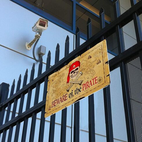 Pirate Theme Signs Decor Metal Sign Pirates Only All Others Will Walk The Plank Signs 12x8 Inches (Pirate01) in Saudi Arabia