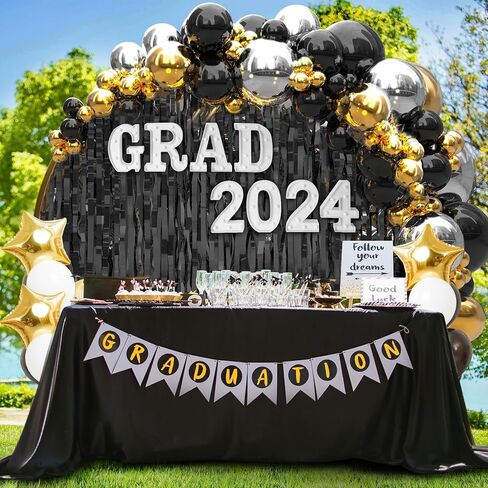 ديكورات التخرج من BainGesk فئة 2024، 8 مصابيح LED مضيئة حرف "GRAD 2024" لديكور حفلات التخرج، 2024 زينة حفلات التخرج in Kuwait