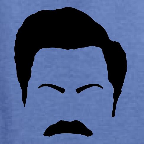 تي شيرت برسوم جرافيكية للرجال من Parks and Rec Fans Ron Swanson Moustache Face Silhouette Pop Culture in Kuwait
