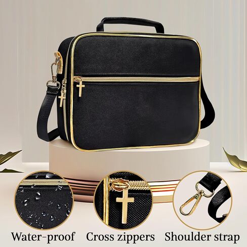 Bible Cover for Bible Study Supplies – Cute and Practical Bible Case with Pencil Case, Briefcase Strap – Bible Cover Case for Women, Teens, Girls – Durable Waterproof Polyester Book Case in Saudi Arabia