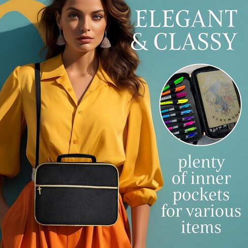 Bible Cover for Bible Study Supplies – Cute and Practical Bible Case with Pencil Case, Briefcase Strap – Bible Cover Case for Women, Teens, Girls – Durable Waterproof Polyester Book Case in Saudi Arabia