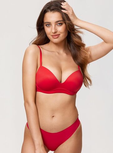 DOBREVA Women's Push Up Bra No Underwire Comfortable Wireless Bras Padded Plunge in Saudi Arabia