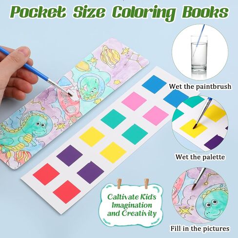 Lusofie Pocket Watercolor Painting Book Kids Watercolor Paint Set Watercolor Bookmarks to Paint Mini Coloring Books for Kids Party Favors(Astronaut) in Saudi Arabia