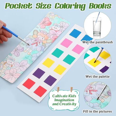 Lusofie Pocket Watercolor Painting Book Kids Watercolor Paint Set Watercolor Bookmarks to Paint Mini Coloring Books for Kids Party Favors(Astronaut) in Saudi Arabia