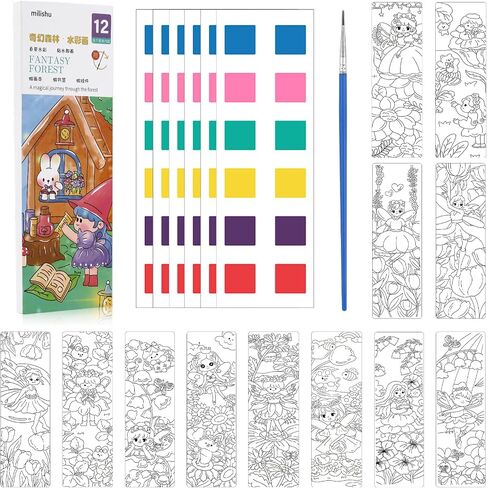 Lusofie Pocket Watercolor Painting Book Kids Watercolor Paint Set Watercolor Bookmarks to Paint Mini Coloring Books for Kids Party Favors(Astronaut) in Saudi Arabia