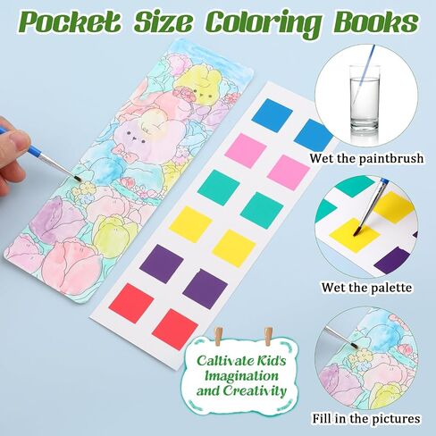 Lusofie Pocket Watercolor Painting Book Kids Watercolor Paint Set Watercolor Bookmarks to Paint Mini Coloring Books for Kids Party Favors(Astronaut) in Saudi Arabia