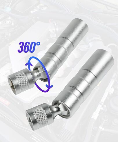 ESEWALAS أداة إزالة مقبس قابس الإشعال المغناطيسي 14 مم/16 مم، أداة إزالة مقبس دوار ذو جدار رفيع مقاس 3/8 بوصة، مجموعة مقبس قابس الإشعال القياسية العالمية، ملحقات السيارة (16 مم (0.63 بوصة)) in Kuwait