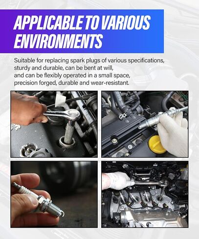 ESEWALAS أداة إزالة مقبس قابس الإشعال المغناطيسي 14 مم/16 مم، أداة إزالة مقبس دوار ذو جدار رفيع مقاس 3/8 بوصة، مجموعة مقبس قابس الإشعال القياسية العالمية، ملحقات السيارة (16 مم (0.63 بوصة)) in Kuwait