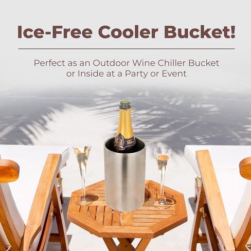 Pixestie Wine Chiller, Wine Coolers for Wine Bottles, Prosecco & Champagne Bucket, Wine Bottle Holder, Gifts for Wine Lovers, Iceless Cooler, Wine Cooler for Single Bottle, 7.5 x 4.3" in Saudi Arabia