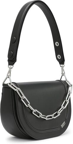 DKNY Orion Flap Bag, Black/Silver in Kuwait