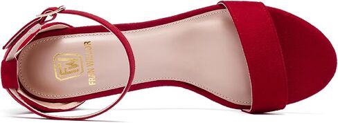 FW FRAN WILLOR Women Open Toe Low Chunky Short Heels Ankle Strap Block Heel Sandals Party Dress Wedding Pump Shoes in Saudi Arabia