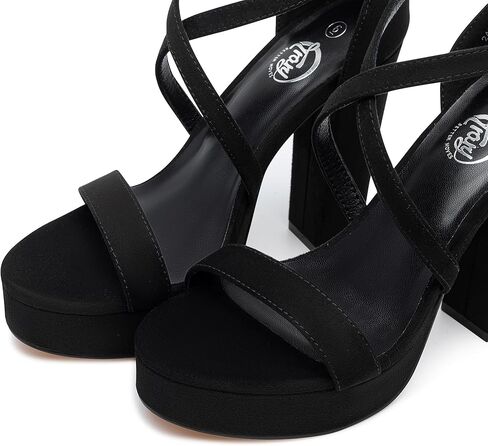 Trary Women's Strappy Platform Chunky High Heels Sandals Fashion Comfortable Open Toe Block Heels for Women Dress Wedding Party Shoes in Kuwait