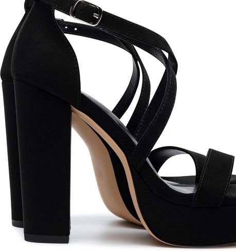 Trary Women's Strappy Platform Chunky High Heels Sandals Fashion Comfortable Open Toe Block Heels for Women Dress Wedding Party Shoes in Kuwait