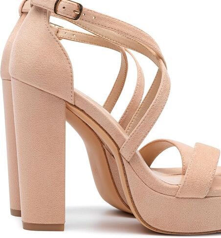 Trary Women's Strappy Platform Chunky High Heels Sandals Fashion Comfortable Open Toe Block Heels for Women Dress Wedding Party Shoes in Saudi Arabia